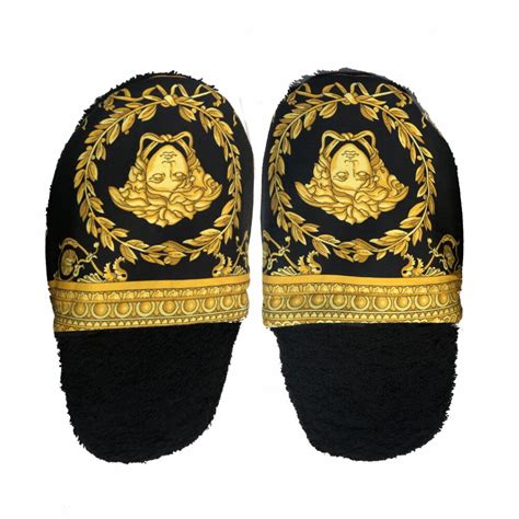 versace bathrobe and slippers